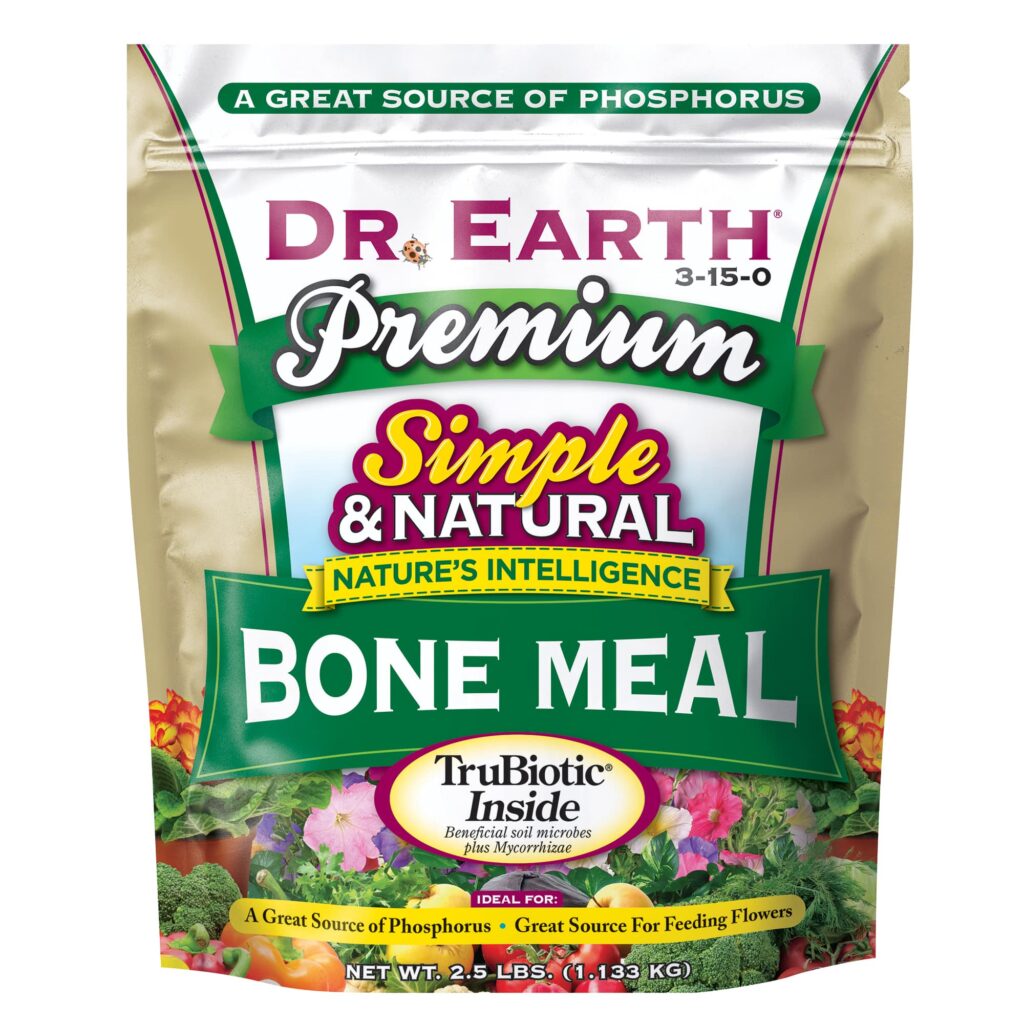 Bag of Dr. Earth Premium bone meal feed the soil