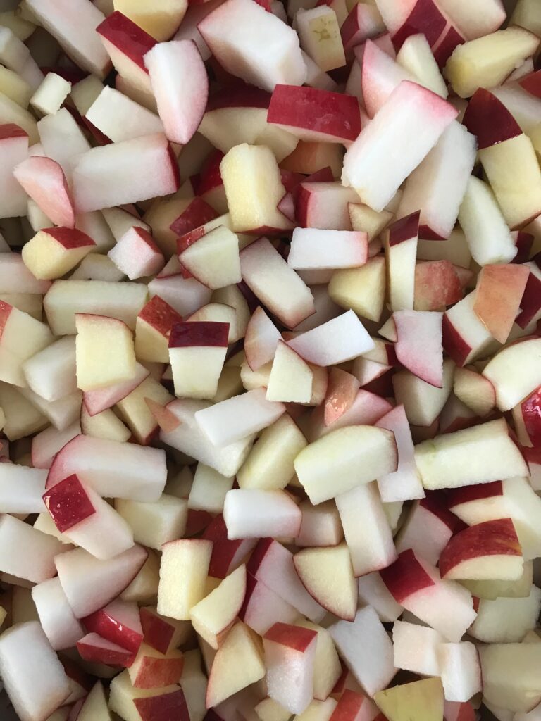 Close up of chopped apples